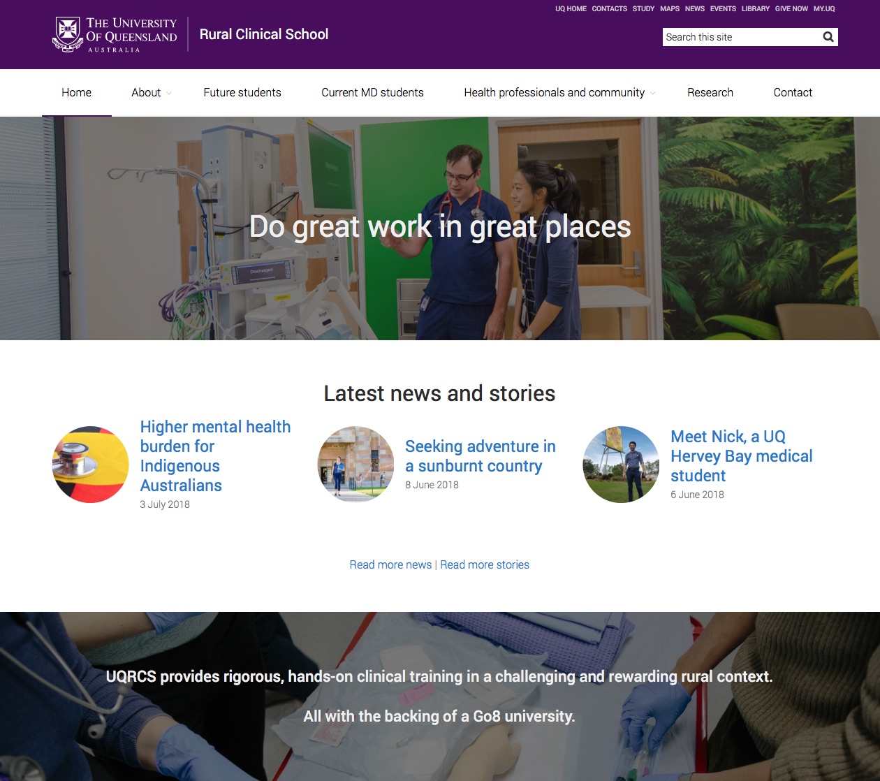 UQ Rural Clinical School website